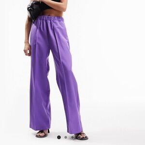ASOS Purple Elastic Waist Tailored Pants